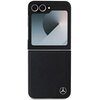 Etui MERCEDES Leather Wood Imitation MagSafe do Samsung Galaxy Z Flip 6 Czarny Model telefonu Galaxy Z Flip 6