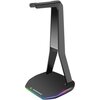 Stojak na słuchawki RAMPAGE Tower T14 RGB Wbudowany HUB USB, Wysokość 257 mm Czarny