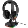 Stojak na słuchawki RAMPAGE Tower T14 RGB Wbudowany HUB USB, Wysokość 257 mm Czarny Złącza 1 x USB Type-C