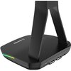 Stojak na słuchawki RAMPAGE Tower T14 RGB Wbudowany HUB USB, Wysokość 257 mm Czarny Złącza 2 x USB 2.0