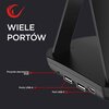 Stojak na słuchawki RAMPAGE Tower T14 RGB Wbudowany HUB USB, Wysokość 257 mm Czarny Dodatkowe informacje Przycisk sterowania RGB