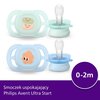 Smoczek PHILIPS AVENT Ultra Start SCF075/02 (2 sztuki) Cechy Pomaga w prawidłowym rozwoju jamy ustnej dziecka