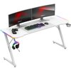 Biurko gamingowe HUZARO Hero 4.8 RGB Biały Podświetlenie Tak