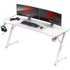 Biurko gamingowe HUZARO Hero 4.8 RGB Biały Zarządzanie przewodami Tak