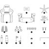 Fotel ANDA SEAT Kaiser 4 XL Czarny (tkanina lniana) Odchylenie [stopnie] 135