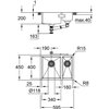 Zlewozmywak półtorakomorowy GROHE K700U 60-S 59.5/45 31577SD1 Stal szlachetna 45x59.5 Typ Wpuszczany