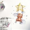 Naklejki na ścianę SIPO Miś na huśtawce WS63034 Wymiar na ścianie [cm] 74 x 54