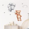 Naklejki na ścianę SIPO Miś z balonikami WS63036 Dominujący odcień Brązowy