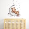 Naklejki na ścianę SIPO Miś na księżycu WS63026 Dominujący odcień Brązowy
