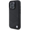 Etui BMW Sign Leather Crossing Lines Pattern do Apple iPhone 16 Pro Czarny Seria telefonu iPhone