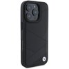 Etui BMW Sign Leather Crossing Lines Pattern do Apple iPhone 16 Pro Czarny Kompatybilność Apple iPhone 16 Pro