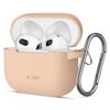 Etui na słuchawki TECH-PROTECT Silicone Hook do Apple Airpods 3 Beżowy
