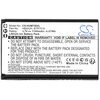 Model No.: CS-HUM750XL, Part No.: HB5A2H, BTR7519, Rating: 3.7V – 1100mAh / 4.07Wh, Lithium-ion Battery Pack. Ostrzeżenia obejmują: nie rozmontowywać, nie przebijać, nie przechowywać w temperaturze powyżej 60°C, a także wymieniać tylko na dedykowany akumu