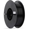 Czarna szpula filamentu do drukarki 3D z kolorowym wzorem w odcieniach niebieskiego i różowego. Widoczny tekst: "CREALITY 3D PRINTER FILAMENT", "CR-PETG", "Diameter: 1.75MM", "Net Weight: 1KG", "Extruder Temp: 230°C-250°C", oraz "Share with Us" z kodami Q