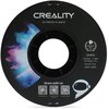 Czarna szpula filamentu z napisem "CREALITY 3D PRINTER FILAMENT" na górze. Na etykiecie widnieje tekst: "CR-PETG, Diameter: 1.75MM, Net Weight: 1KG, Extruder Temp: 230°C-250°C" oraz trzy kody QR z podpisami: "Creality Facebook", "Creality Ecosystem Facebo