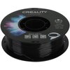 Na zdjęciu widoczny jest czarny filament do drukarek 3D nawinięty na szpulę oraz opakowanie z napisem "CREALITY CR series 3D Printing Filaments". Na opakowaniu znajdują się również informacje o kolorach dostępnych filamentów oraz napis "SHENZHEN CREALITY 