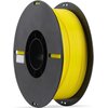 Czarna szpula z nawiniętym żółtym filamentem o średnicy 1.75 mm, z widoczną etykietą zawierającą tekst: "Filament CREALITY CR-PETG". Produkt jest przeznaczony do drukarek 3D.