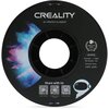 Czarna szpula filamentu do drukarki 3D z kolorowym wzorem przypominającym rozprysk farby w odcieniach niebieskiego i różowego. Na szpuli widnieje napis "CREALITY 3D PRINTER FILAMENT", a poniżej znajdują się informacje: "CR-PETG, Diameter: 1.75MM, Net Weig