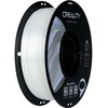 Na zdjęciu znajduje się szpula białego filamentu do drukarki 3D z widocznym logo "CREALITY" oraz napisem "3D PRINTER FILAMENT". Na etykiecie widnieje tekst: "CR-PLA SILK, Diameter: 1.75MM, Net Weight: 1KG, Extruder Temp: 190°C-230°C" oraz "Share with Us" 