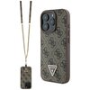 Etui GUESS Leather Metal Logo Strass Crossbody do Apple iPhone 16 Pro Max Brązowy