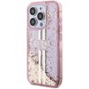 Etui GUESS Liquid Glitter Gold Stripes do Apple iPhone 15 Pro Różowy Seria telefonu iPhone