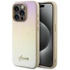 Etui GUESS Saffiano Iridescent Script do Apple iPhone 15 Pro Złoty
