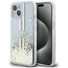 Etui GUESS Liquid Glitter Gold Stripes do Apple iPhone 15 Plus Przezroczysty