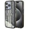Etui GUESS Liquid Glitter Gold Stripes do Apple iPhone 15 Pro Max Czarny