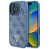 Etui GUESS Leather 4G Triangle Strass do Apple iPhone 16 Pro Niebieski
