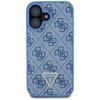 Etui GUESS Leather 4G Triangle Strass MagSafe do Apple iPhone 16 Niebieski Model telefonu iPhone 16