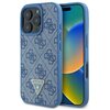 Etui GUESS Leather 4G Triangle Strass do Apple iPhone 16 Pro Max Niebieski