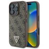 Etui GUESS Leather 4G Triangle Strass do Apple iPhone 16 Pro Max Brązowy