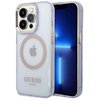 Etui GUESS Gold Outline Translucent MagSafe do Apple iPhone 14 Pro Purpurowy