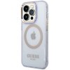 Etui GUESS Gold Outline Translucent MagSafe do Apple iPhone 14 Pro Purpurowy Seria telefonu iPhone