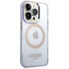 Etui GUESS Gold Outline Translucent MagSafe do Apple iPhone 14 Pro Purpurowy Kompatybilność Apple iPhone 14 Pro