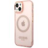 Etui GUESS Gold Outline Translucent MagSafe do Apple iPhone 14 Różowy Seria telefonu iPhone
