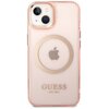 Etui GUESS Gold Outline Translucent MagSafe do Apple iPhone 14 Różowy Model telefonu iPhone 14