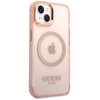 Etui GUESS Gold Outline Translucent MagSafe do Apple iPhone 14 Różowy Kompatybilność Apple iPhone 14
