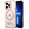 Etui GUESS Gold Outline Translucent MagSafe do Apple iPhone 14 Pro Max Różowy