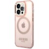 Etui GUESS Gold Outline Translucent MagSafe do Apple iPhone 14 Pro Max Różowy Seria telefonu iPhone