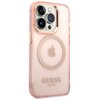 Etui GUESS Gold Outline Translucent MagSafe do Apple iPhone 14 Pro Max Różowy Kompatybilność Apple iPhone 14 Pro Max