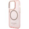 Etui GUESS Gold Outline Translucent MagSafe do Apple iPhone 14 Pro Max Różowy Typ Etui nakładka
