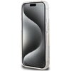 Przezroczyste etui na telefon z widocznymi przyciskami bocznymi, zaprojektowane dla modelu Apple iPhone 15 Pro. Etui ma gładką powierzchnię i jest kompatybilne z technologią MagSafe.