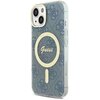 Etui GUESS IML 4G MagSafe do Apple iPhone 15 Niebieski Ulica i numer budynku Sławęcińska 12