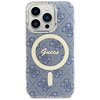 Etui GUESS IML 4G MagSafe do Apple iPhone 15 Pro Niebieski Kod pocztowy 05-850