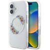 Etui GUESS IML Flowers Wreath MagSafe do Apple iPhone 16 Przezroczysty