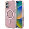 Etui GUESS IML Rhinestones MagSafe do Apple iPhone 16 Różowy