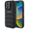 Etui AMG Leather Debossed Lines Black Logo do Apple iPhone 16 Pro Max Czarny