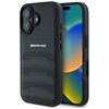 Etui AMG Leather Debossed Lines Black Logo do Apple iPhone 16 Czarny