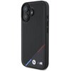 Etui BMW M Perforated Tricolor Line MagSafe do Apple iPhone 16 Czarny Seria telefonu iPhone